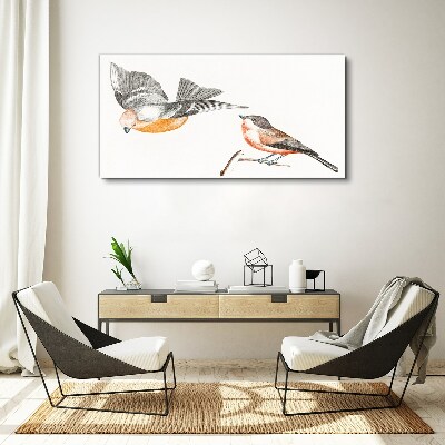 Obraz Canvas Ptaki w locie i na gałęzi