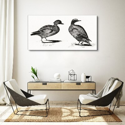 Obraz Canvas Dwie kaczki w monochromatycznym stylu