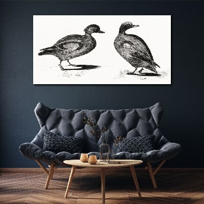 Obraz Canvas Dwie kaczki w monochromatycznym stylu