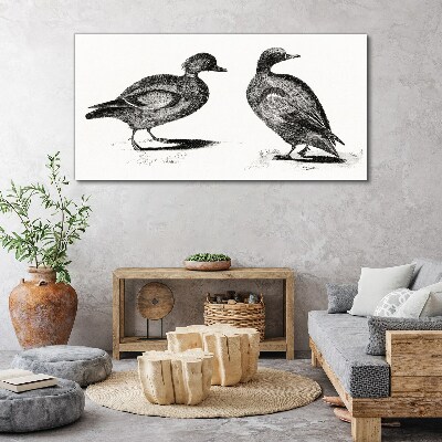 Obraz Canvas Dwie kaczki w monochromatycznym stylu
