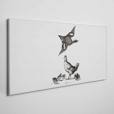 Obraz Canvas Ptasi świat w czerni i bieli