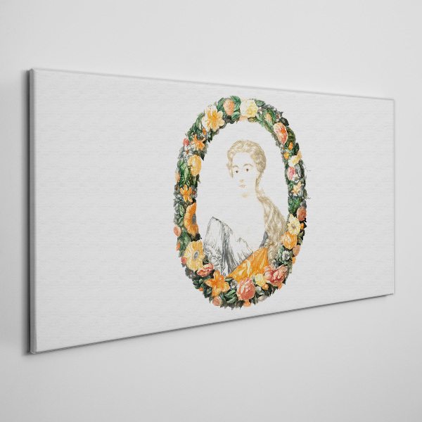 Obraz Canvas Portret w kwiatowej ramie