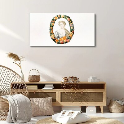 Obraz Canvas Portret w kwiatowej ramie