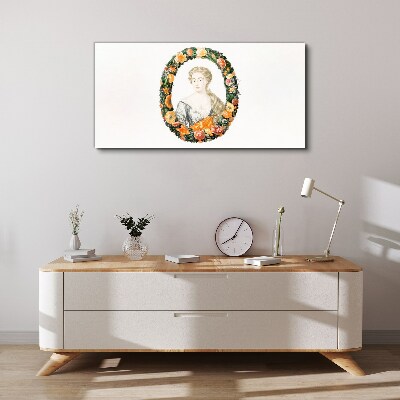 Obraz Canvas Portret w kwiatowej ramie