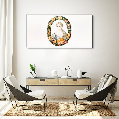 Obraz Canvas Portret w kwiatowej ramie