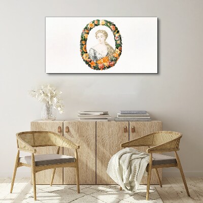 Obraz Canvas Portret w kwiatowej ramie
