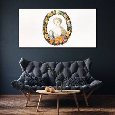 Obraz Canvas Portret w kwiatowej ramie