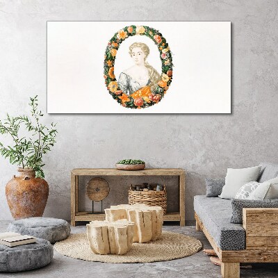 Obraz Canvas Portret w kwiatowej ramie