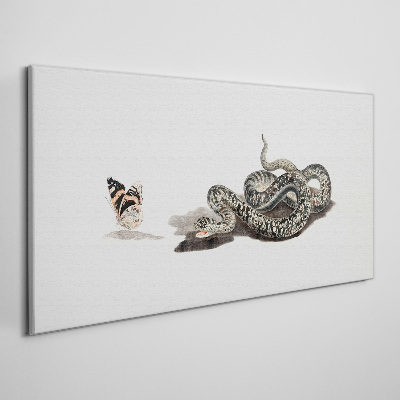 Obraz Canvas Rysunek Zwierzę Wąż Motyl