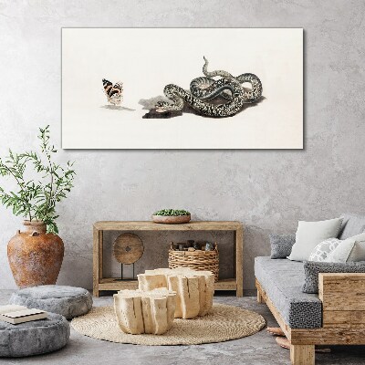 Obraz Canvas Rysunek Zwierzę Wąż Motyl