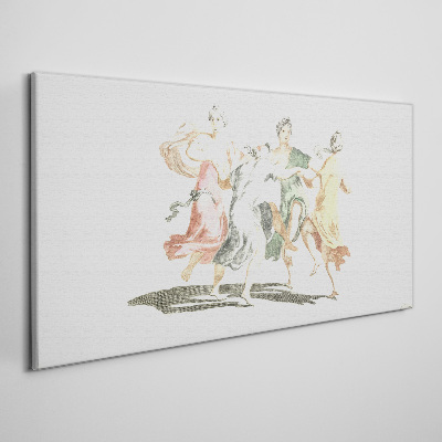 Obraz Canvas Tańczące postacie w pastelowych kolorach