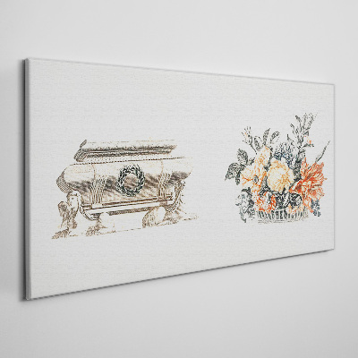 Obraz Canvas Martwa natura z wazonem i kwiatami
