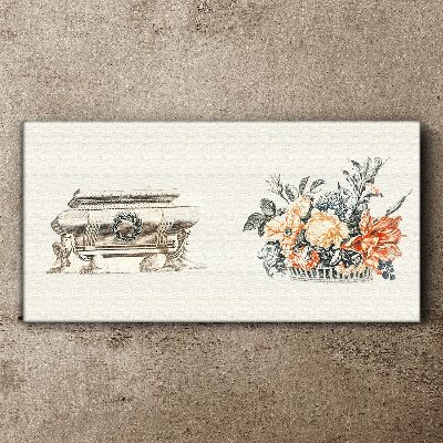 Obraz Canvas Martwa natura z wazonem i kwiatami