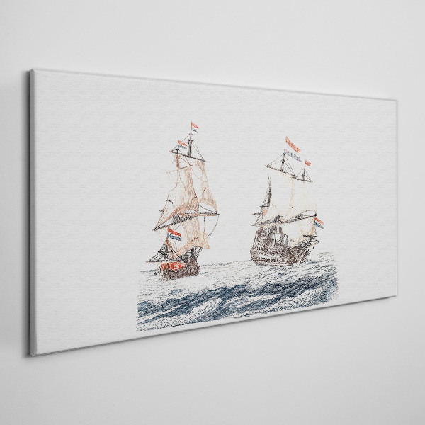 Obraz Canvas Żaglowce na spokojnym morzu