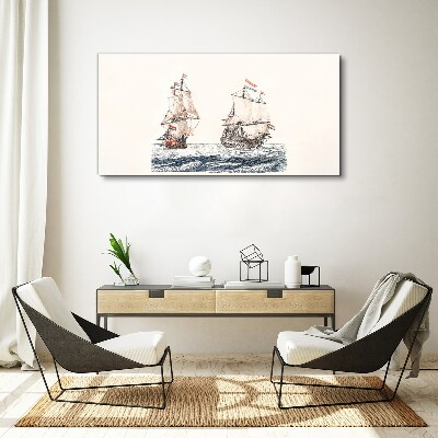 Obraz Canvas Żaglowce na spokojnym morzu