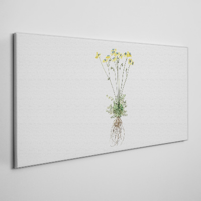 Obraz Canvas Złote Kwiaty z Korzeniami