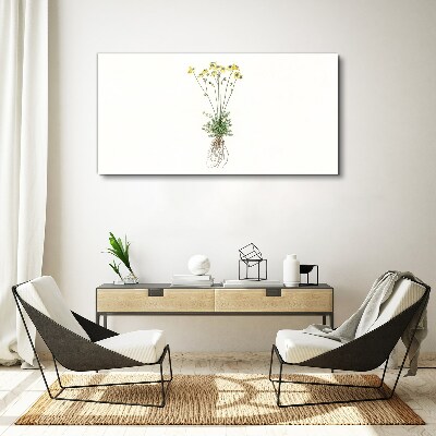 Obraz Canvas Złote Kwiaty z Korzeniami