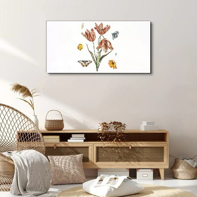 Obraz Canvas Kwiaty i motyle w harmonii