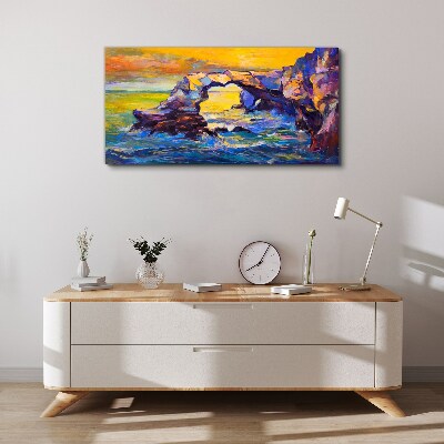 Obraz Canvas Zachód słońca nad morską bramą
