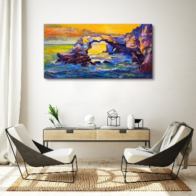 Obraz Canvas Zachód słońca nad morską bramą