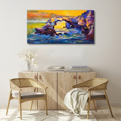 Obraz Canvas Zachód słońca nad morską bramą