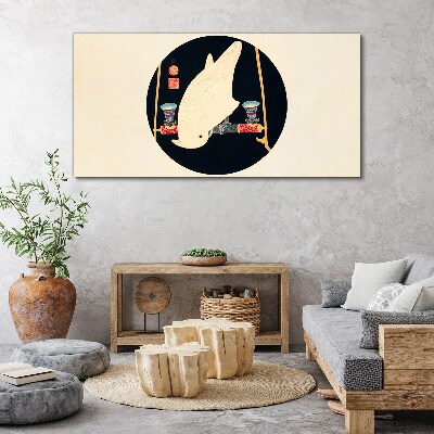 Obraz Canvas Rybia Harmonia w Księżycowej Nocy