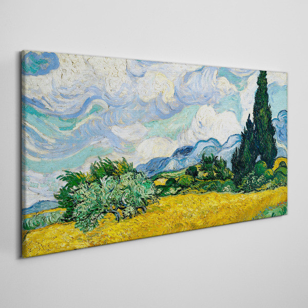 Obraz Canvas Pole pszenicy pod niebem