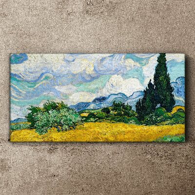 Obraz Canvas Pole pszenicy pod niebem