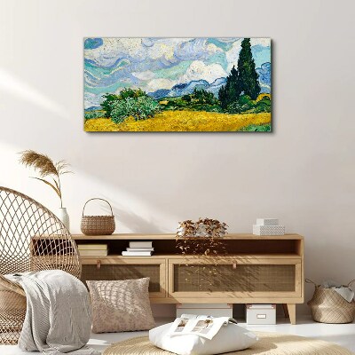 Obraz Canvas Pole pszenicy pod niebem