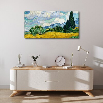 Obraz Canvas Pole pszenicy pod niebem