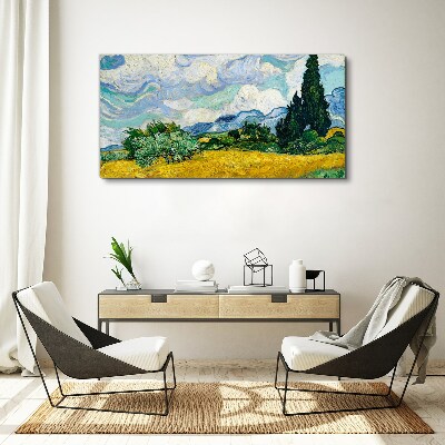 Obraz Canvas Pole pszenicy pod niebem