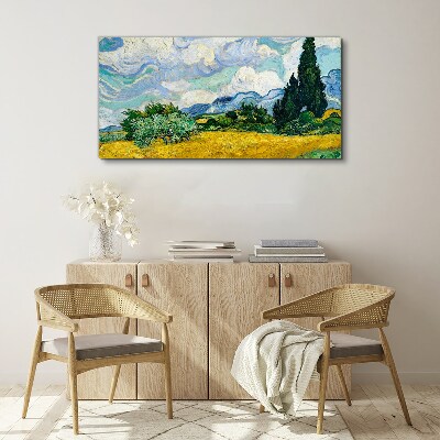 Obraz Canvas Pole pszenicy pod niebem