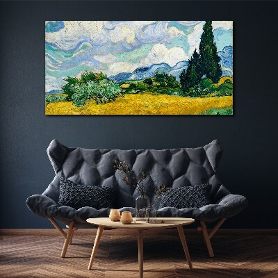 Obraz Canvas Pole pszenicy pod niebem