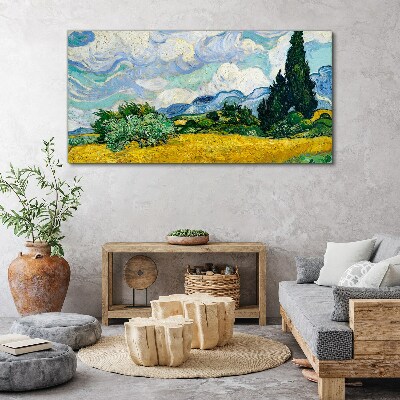 Obraz Canvas Pole pszenicy pod niebem