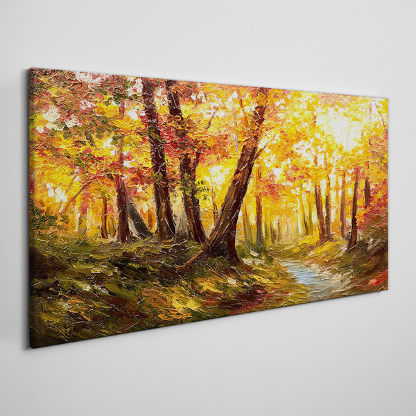 Obraz Canvas Złoty las w blasku słońca