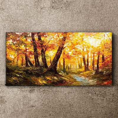 Obraz Canvas Złoty las w blasku słońca