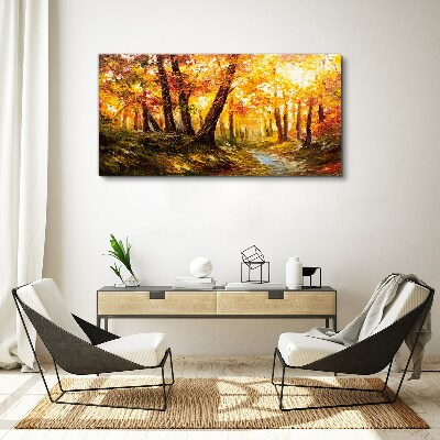 Obraz Canvas Złoty las w blasku słońca