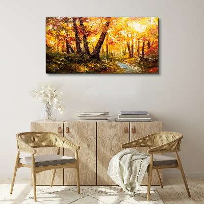 Obraz Canvas Złoty las w blasku słońca