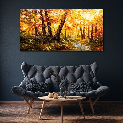 Obraz Canvas Złoty las w blasku słońca