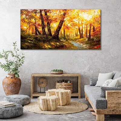 Obraz Canvas Złoty las w blasku słońca