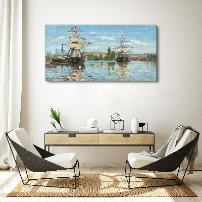 Obraz na Płótnie Statki Jazda Sekwana Monet