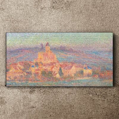 Obraz na Płótnie Zachód słońca Vetheuil Monet
