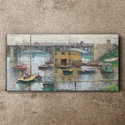 Obraz na Płótnie Spokojny port w pastelowych barwach