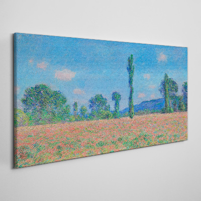 Obraz Canvas Kwiatowe pole pod niebieskim niebem