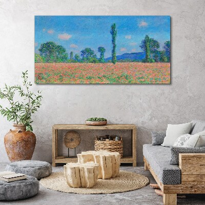 Obraz Canvas Kwiatowe pole pod niebieskim niebem