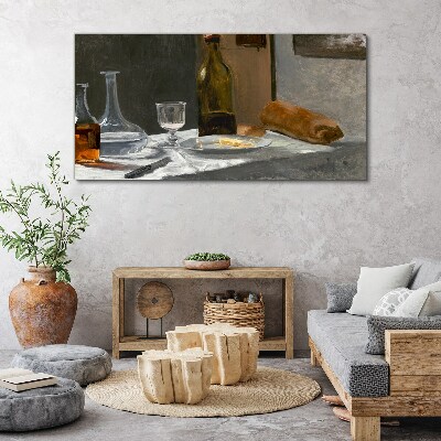 Obraz Canvas Martwa natura z butelkami i szkłem