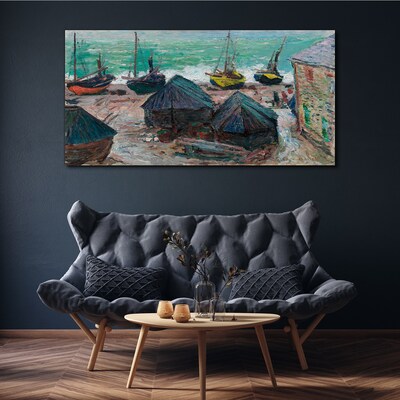Obraz na Płótnie Łodzie na plaży Monet