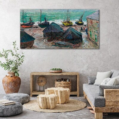 Obraz na Płótnie Łodzie na plaży Monet