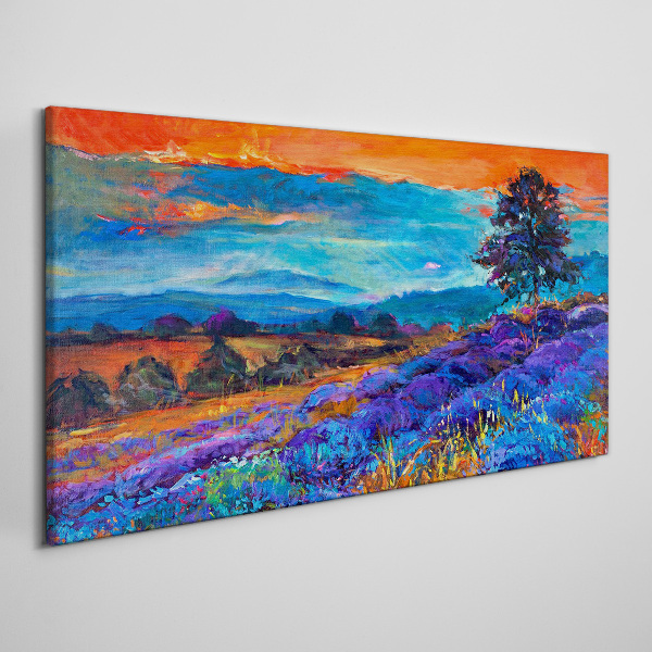 Obraz Canvas Kolorowy krajobraz w zachodzie słońca