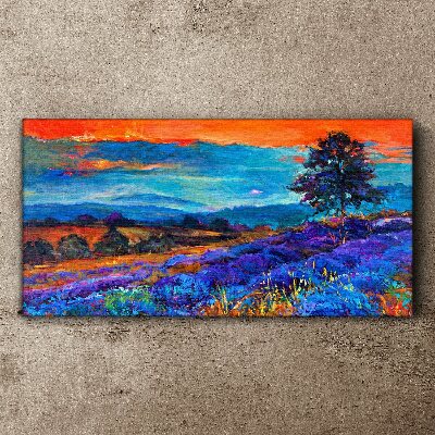 Obraz Canvas Kolorowy krajobraz w zachodzie słońca